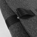 dark grey felt male shoulder bag with black car belt strap 15 inch laptop bag