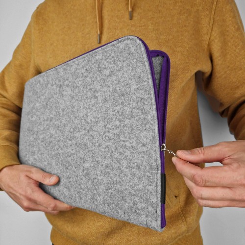 macbook felt case violet zipper light grey laptop cover mac sleeve