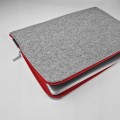macbook felt sleeve red zipper laptop case ligh grey felt cover