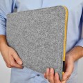 felt laptop sleeve mac cover yellow zipper macbook case air 15 in