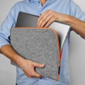felt laptop sleeve orange zipper macbook cover mac pro 14 inch case