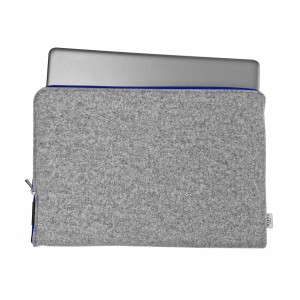 FELT LAPTOP SLEEVE BLUE ZIPPER