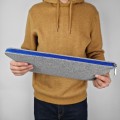 felt laptop sleeve macbook cover blue zipper mac case 16 in