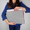 felt macbook sleeve pink zipper laptop case hand made mac cover 15 inch