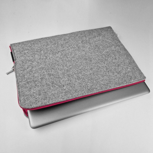 felt macbook sleeve pink zipper laptop case hand made mac cover