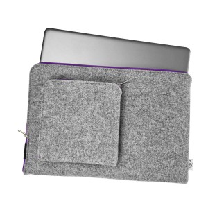 MAC CASE WITH POCKET VIOLET ZIPPER