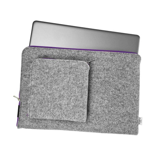 macbook felt case with pocket laptop sleeve violet zippers
