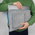 mac case with pocket felt laptop sleeve hand made cover blue zipper macbook pro 14