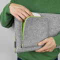 macbook case with pocket felt laptop sleeve green zippers hand made 13 inch cover