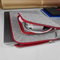 macbook case with pocket red zipper felt laptop sleeve hand made 15 inch cover