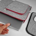 macbook case with pocket red zipper felt laptop sleeve hand made 16 inch cover