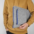 macbook case with pocket felt hand made laptop sleeve blue zippers 13 inch cover