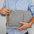 mac case with pocket and yellow zippers felt laptop sleeve