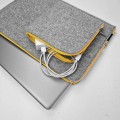 mac case with pocket and yellow zippers felt laptop sleeve 14 inch hand made cover