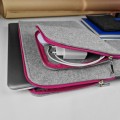 macbook case with pocket and pink zippers hand made felt laptop sleeve 16 inch