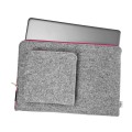 macbook case with pocket and pink zippers hand made felt laptop sleeve 15 inch