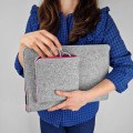 macbook case with pocket and pink zippers hand made felt laptop sleeve mac air 15
