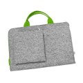 laptop sleeve with green zipper and hands felt MacBook cover with front pocket 14 inch