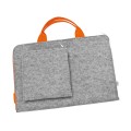 felt laptop sleeve with orange zipper and hands MacBook case 13 inch