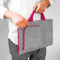 laptop sleeve with pink zipper and hands felt macbook case custom made mac cover with front pocket 16 inch