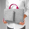 laptop sleeve with pink zipper and hands felt macbook case custom made mac cover with front pocket 15 inch