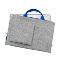 felt laptop sleeve with blue hands and zippers hand made macbook case