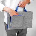 felt laptop sleeve with blue hands and zippers hand made macbook case
