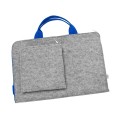 felt laptop sleeve with blue hands and zippers hand made macbook case