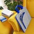 felt laptop sleeve with blue hands and zippers hand made macbook case