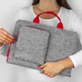 pokrowiec etui laptop macbook czerwony zamek filcowy