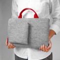 pokrowiec etui laptop macbook czerwony zamek filcowy asus