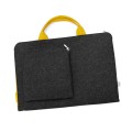 dark grey felt sleeve with yellow zippers and hands laptop case macbook cover custom size hand made