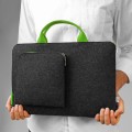 dark grey felt sleeve with green hands and zippers MacBook hand made cover mac air 13