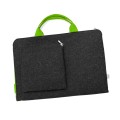 dark grey felt sleeve with green hands and zippers MacBook hand made cover 15 inch