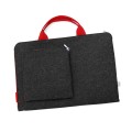 dark grey felt sleeve with red hands and zippers MacBook case laptop cover