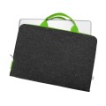 grafitowy pokrowiec na laptopa z filcu zielony zamek rączka macbook pro etui