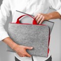 pokrowiec filcowy macbook czerwony zamek szary filc etui laptop