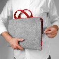 pokrowiec filcowy macbook pro 13 czerwony zamek szary filc