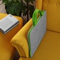 felt laptop cover MacBook case with green handle and zipper hand made sleeve hp dell lenovo
