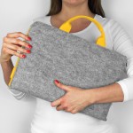 FELT LAPTOP COVER YELLOW HANDLE