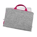 felt laptop cover with pink handle and zipper MacBook sleeve hand made case 13 inch
