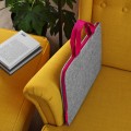 felt laptop cover with pink handle and zipper MacBook sleeve hand made case 16 inch