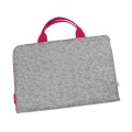 felt laptop cover with pink handle and zipper MacBook sleeve hand made case 15 inch