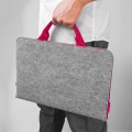 felt laptop cover with pink handle and zipper MacBook sleeve hand made case mac air 13