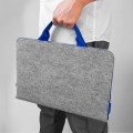 felt laptop cover hand made MacBook sleeve with blue zipper and handle