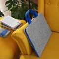 felt laptop cover hand made MacBook sleeve with blue zipper and handle