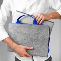 felt laptop cover hand made MacBook sleeve with blue zipper and handle
