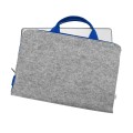felt laptop cover hand made MacBook sleeve with blue zipper and handle
