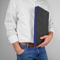 laptop sleeve dark grey felt macbook case blue zipper custom size cover 15 inch