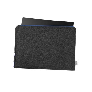 LAPTOP SLEEVE DARK GREY FELT BLUE ZIPPER